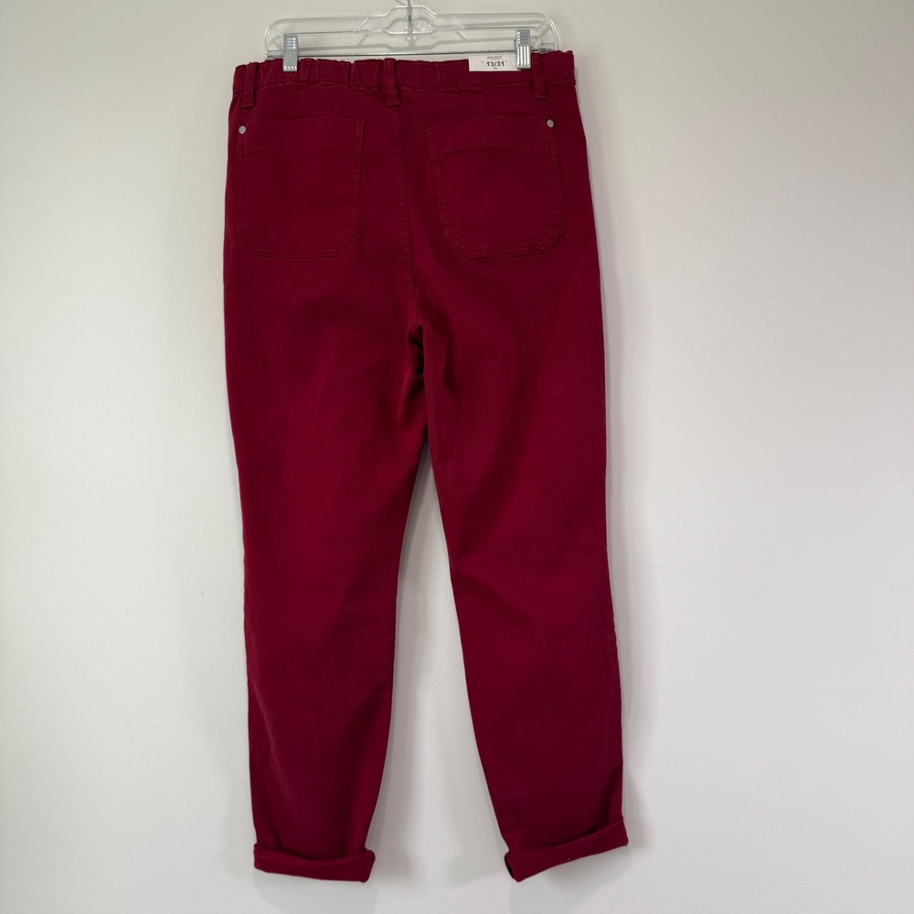 NWT Judy Blue High Waist Joggers Size 13/31 Scarlet Red Drawstring Garment Dyed - Picture 8 of 9